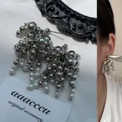 ▫︎▪︎▪︎▫︎パール×silverピアス/aaacccu