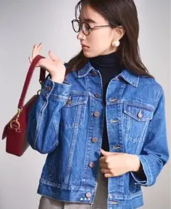 美品 ミラオーウェン カバーオール デニムジャケット Mila Owen（ミラオーウェン）の「ハーフ丈デニムカバーオール（デニム