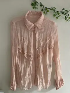 フリルシャツ ピンク 長袖シャツ International Concept