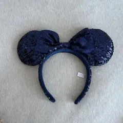 ミニーちゃんカチューシャ ネイビー スパンコール