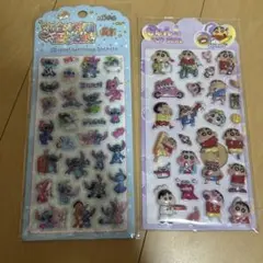 スティッチ・クレヨンしんちゃん光るステッカーセット