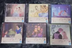 一番くじ　ディズニープリンセス　F賞ミニキャンバスボート　6点セット