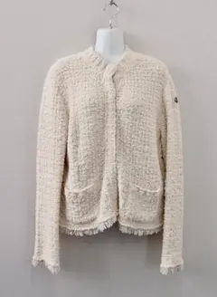 Moncler モンクレール ツイードカーディガン アイボリー M 切替ダウンのサムネイル