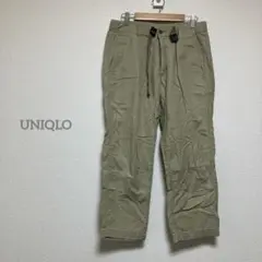 【ユニクロ】 ウエストベルト パンツ Sサイズ　カーキ　古着　b219