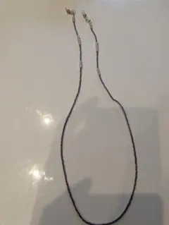 紫ビーズ とパールのネックレス