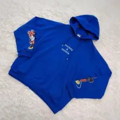 ディズニー　ミッキーアンドミニー　パーカー　ブルー　M プルオーバー