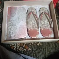 桜模様の草履とバッグセット