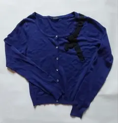 WILLSELECTION ネイビー リボン付きカーディガン