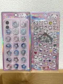 もちもちぱんだ　ジュエルプチドロップステッカー&おはじきシール2点セット