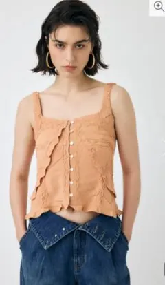 新品　MOUSSY BUTTON UP SMOCKING キャミソールのサムネイル