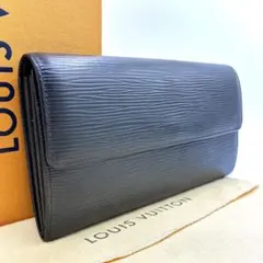 極美品　LOUIS VUITTON エピレザー 長財布 ブラック　メンズ