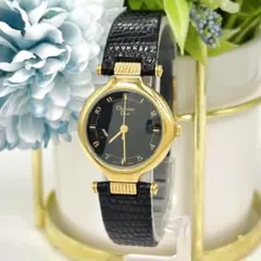 稼動品 クリスチャン ディオール 3038 電池交換 純正尾錠 ブラック 