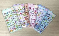 かわいい ぷくぷく 立体シール 6枚/6種 セット まとめ売り