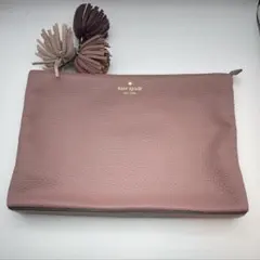 kate spade ピンク レザー クラッチバッグ