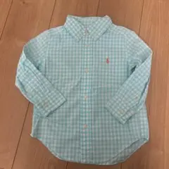 Ralph Lauren 子供用　水色チェック 長袖シャツ 3T