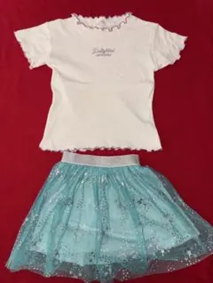 フリル付きTシャツとスカートセット 120 アリエルのサムネイル