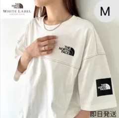 韓国 ノースフェイス ダメージ Tシャツ 白 M 新品 ウォッシュ加工 正規
