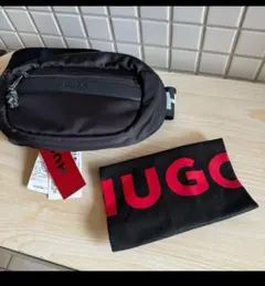新品未使用 ヒューゴボス HUGO BOSS ポーチ&アイマスク タグ付き箱付