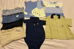 プティマイン　その他ブランド　ベビー80サイズ　Tシャツ4枚&パンツ4枚セット