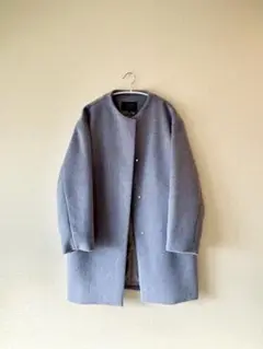 カシミヤブレンドノーカラーニットジャケット