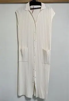 【Noble】【美品】襟付き　ロングジレ　ワンピース　カーディガン