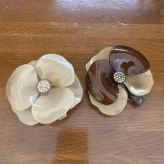 専用出品】アレクサンドルドゥパリ カメリア ヘアゴム ブラウン 新同品