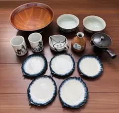 和食器 まとめ売り すり鉢 湯呑み 小皿 徳利 蕎麦湯入れ 片口鉢のサムネイル