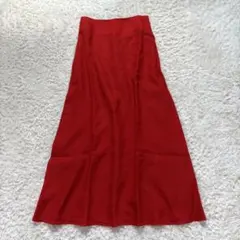 Demi-Luxe BEAMS リネン シンプルロングスカート .M 赤 36のサムネイル