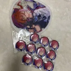 あんスタ　イベコレ　缶バッジ　オルタード 逆先夏目 スケルトンうちわ