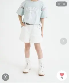 Pink Latte ホワイト ハーフパンツ ベルト付き