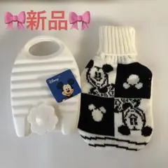 ★新品　Disney ミッキーマウス 湯たんぽ ニットカバー付き　500mlのサムネイル