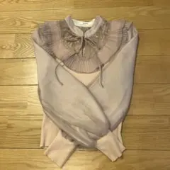 SNIDEL レースカラーニットプルオーバー