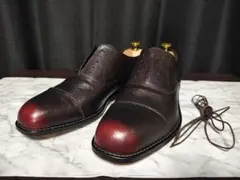 PADRONE（パドローネ）革靴 黒に近い茶色/赤　サイズ：43(27cm)