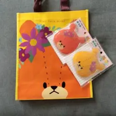 くまの学校　ルルロロ　保冷剤2個セット 不織布ポリトートバッグ