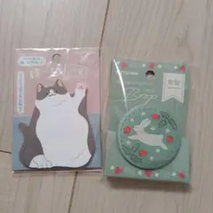 猫型付箋とウサギクリップセット
