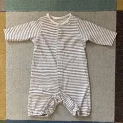 西松屋ストライプ ベビー ツーウェイ・ドレスオール 50-60cm綿100