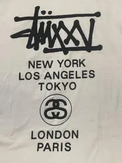激レア 00s OLD STUSSY 25周年限定 ワールドツアーT 黒/白のサムネイル