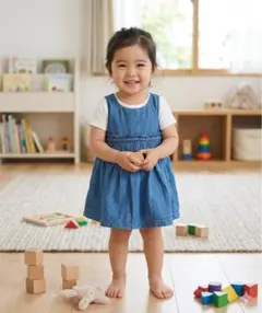 GAP ベビー デニムワンピース 80 ノースリーブ フリル