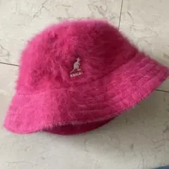 KANGOL ファーハット Lピンク　バケットハット アンゴラ混 丸 ベル型
