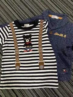 ダブルビー80センチ　ロングTシャツ　カーディガンセット