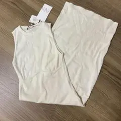 zara タイトフィットワンピース　ホワイトエクリュ