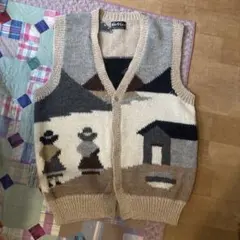 ペルー製　アルパカニットベスト　カーディガン