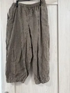 最終日⭐️Samansa Mos2 ストライプ柄 カジュアルパンツ F