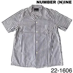 NUMBER(N)INE ナンバーナイン ネイビーストライプ 半袖シャツ 2のサムネイル