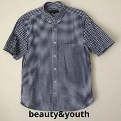 BEAUTY&YOUTH 半袖シャツ ギンガムチェック Lサイズのサムネイル