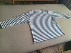 無印良品 MUJI ボーダー ボートネック Tシャツ