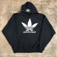 古着 00s addicted ガンジャ パロディ スウェットパーカーXL