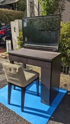 ダークブラウン ドレッサー ミラー付き