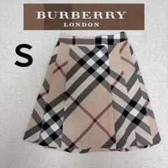 バーバリー ロンドン　ノバチェック フレアスカート S