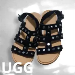 UGG　アグ　スタッズ　サンダル　ブラック 　スウェード　黒　24